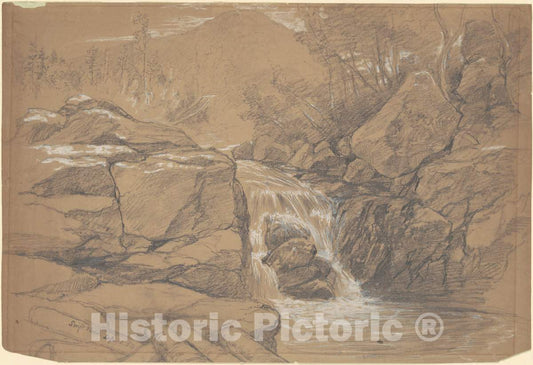 Art Print : Daniel Huntington, Swiftwater, 1854 - Vintage Wall Art