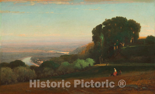 Art Print : George Inness, View of The Tiber Near Perugia, 1872-1874 - Vintage Wall Art