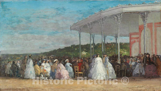 Art Print : EugÃ¨ne Boudin, Concert at The Casino of Deauville, 1865 - Vintage Wall Art