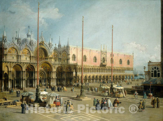 Art Print : Canaletto, The Square of Saint Mark's, Venice, c.1743 - Vintage Wall Art