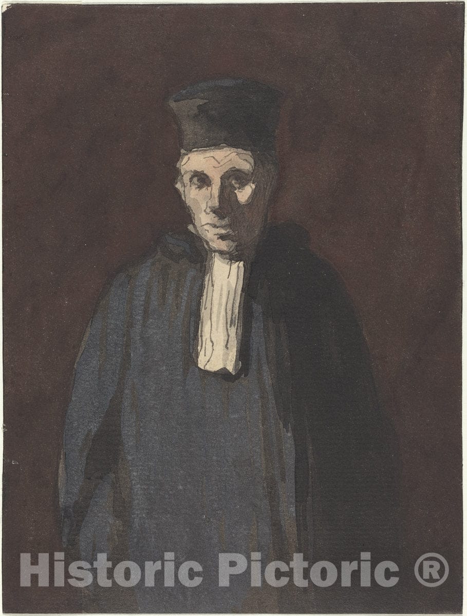 Art Print : HonorÃ© Daumier, Prosecutor - Vintage Wall Art