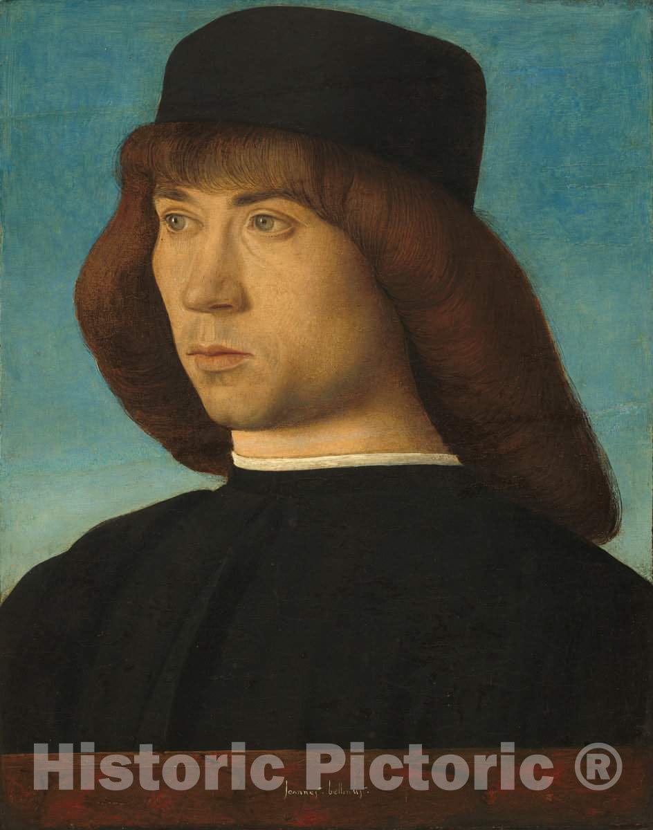 Art Print : Giovanni Bellini, Portrait of a Young Man, c. 1490 - Vintage Wall Art
