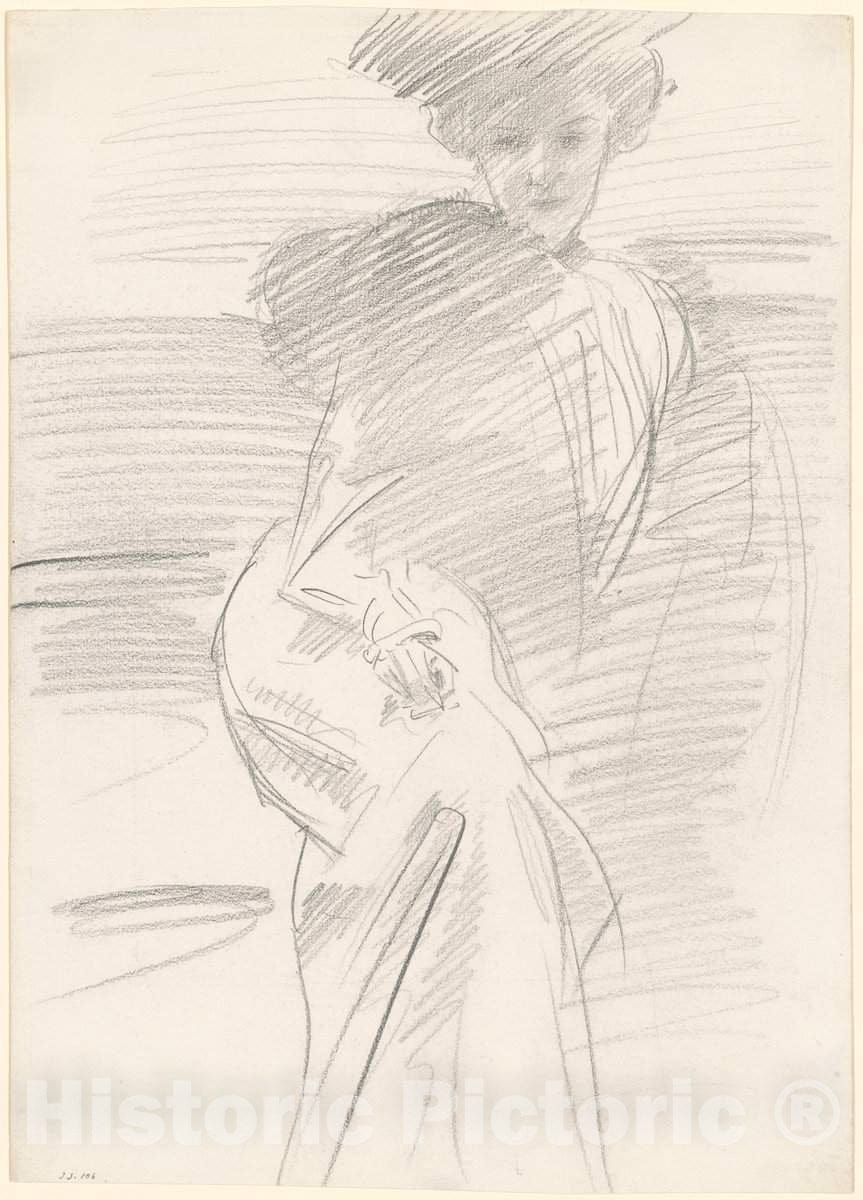 Art Print : John Singer Sargent, Seated Woman, c. 1890-1900 - Vintage Wall Art