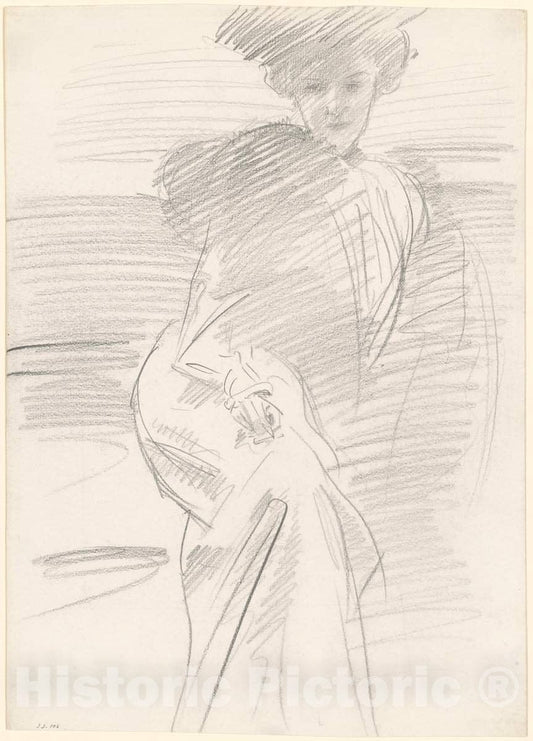 Art Print : John Singer Sargent, Seated Woman, c. 1890-1900 - Vintage Wall Art