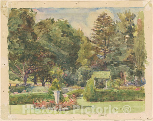 Art Print : Dora Louise Murdoch, Parmelee Garden, c. 1920 - Vintage Wall Art