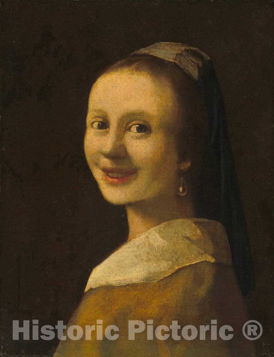 Art Print : Vermeer, The Smiling Girl, c. 1925 - Vintage Wall Art