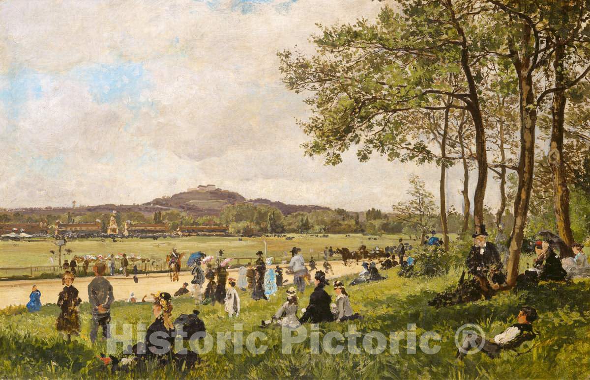 Art Print : Race Course at Longchamps, c. 1870 - Vintage Wall Art
