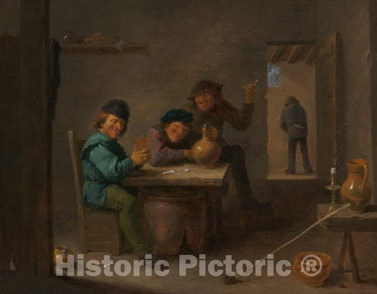 Art Print : David Teniers The Younger, Peasants in a Tavern, c. 1633 - Vintage Wall Art