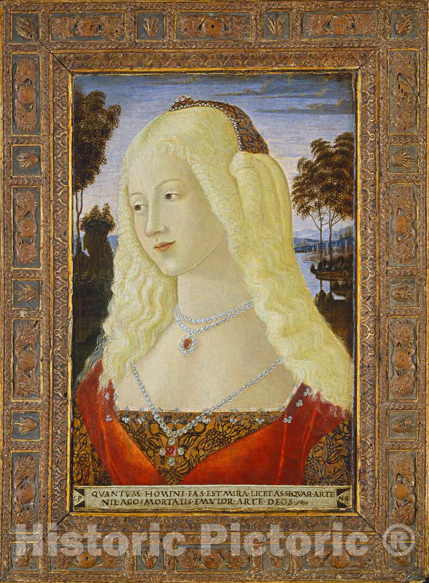 Art Print : Neroccio de' Landi, Portrait of a Lady, c. 1485 - Vintage Wall Art