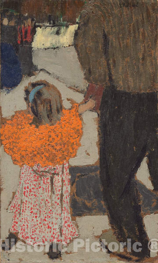 Art Print : Edouard Vuillard, Child Wearing a Red Scarf, c. 1891 - Vintage Wall Art