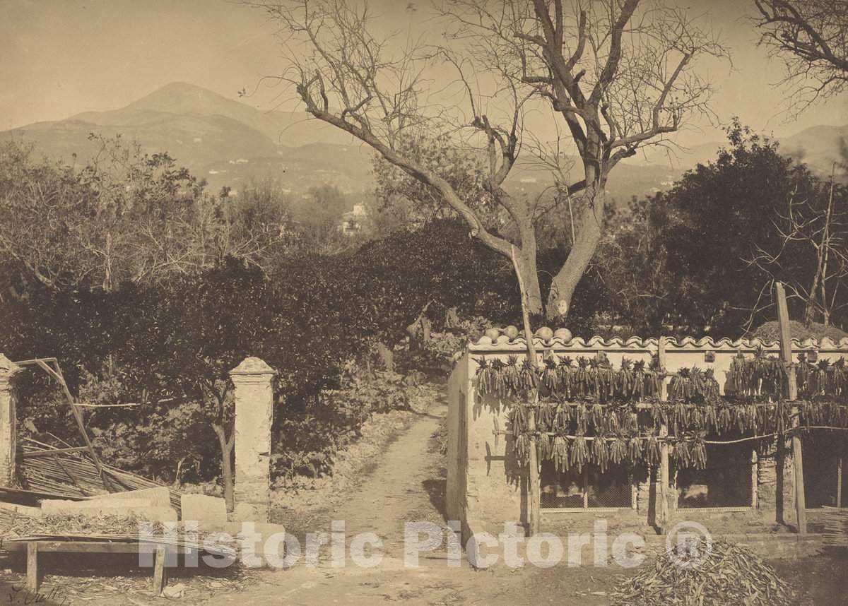 Art Print : Louis Crette, Agricultural Scene with Mountains, 1850s - Vintage Wall Art