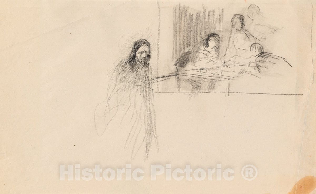 Art Print : Louis Forain, Christ at Emmaus, c. 1902 - Vintage Wall Art