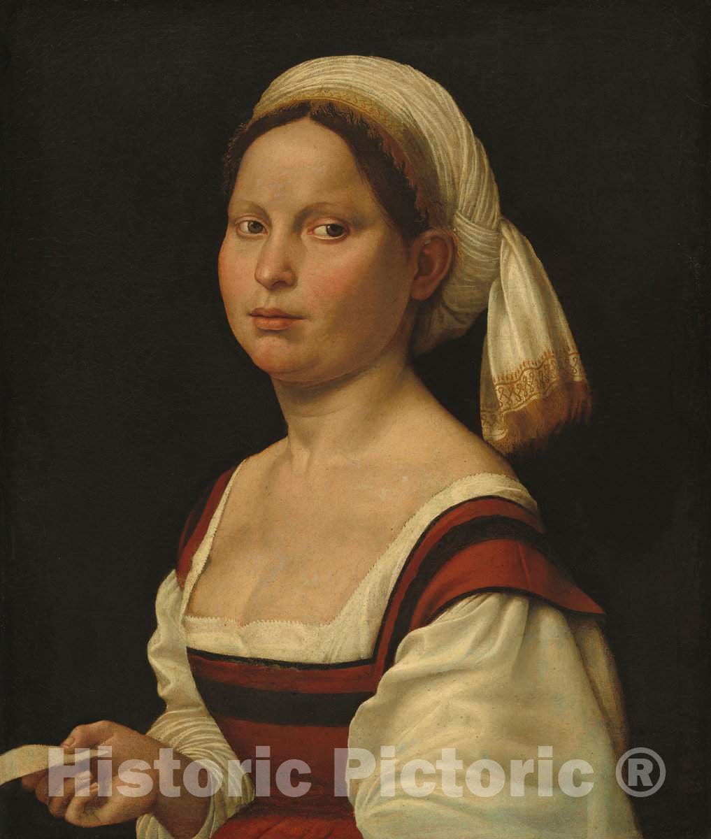 Art Print : Giuliano Bugiardini, Portrait of a Young Woman, c. 1525 - Vintage Wall Art