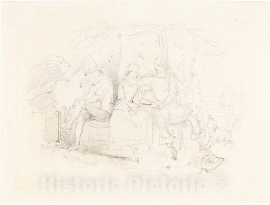 Art Print : John Everett Millais, Lovers Under a Tree, 1840 - Vintage Wall Art
