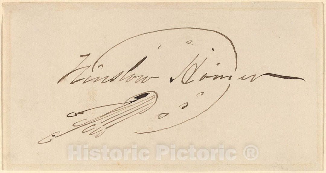 Art Print : Winslow Homer, Signature in Palette - Vintage Wall Art
