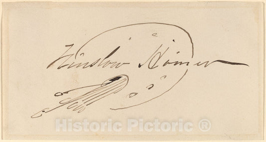 Art Print : Winslow Homer, Signature in Palette - Vintage Wall Art