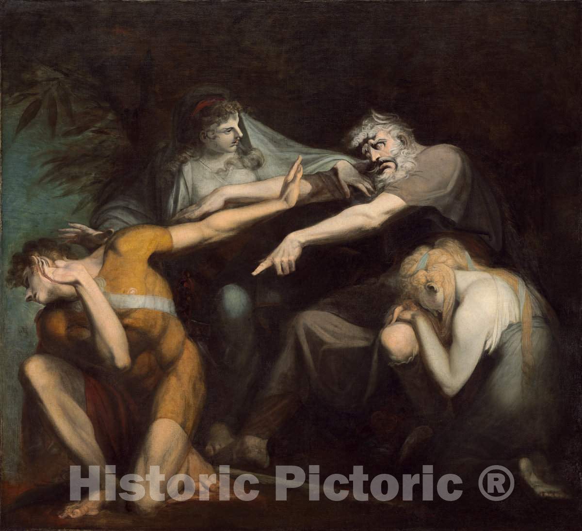 Art Print : Henry Fuseli, Oedipus Cursing His Son, Polynices, 1786 - Vintage Wall Art