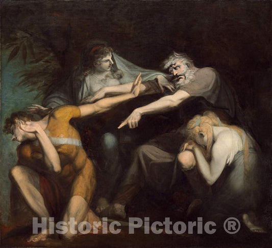 Art Print : Henry Fuseli, Oedipus Cursing His Son, Polynices, 1786 - Vintage Wall Art