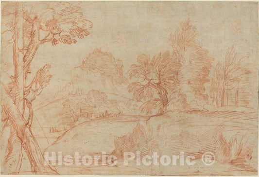 Art Print : Giovanni Angelo Canini, Classical Landscape - Vintage Wall Art