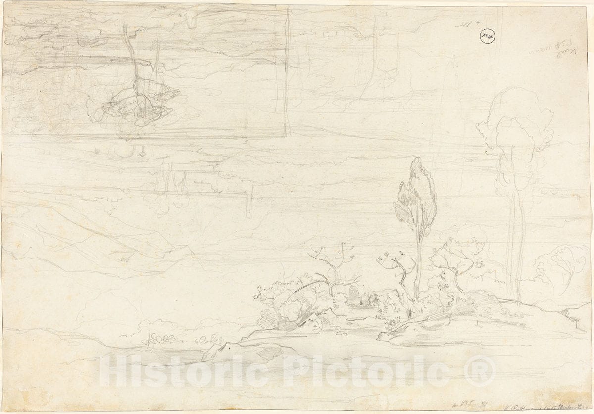 Art Print : Carl Rottmann, Views of Monte Pellegrino, 1827 - Vintage Wall Art