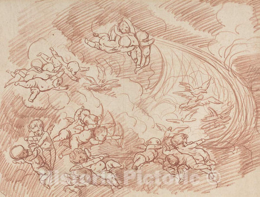 Art Print : The Veil of Cupids, 18th Century - Vintage Wall Art