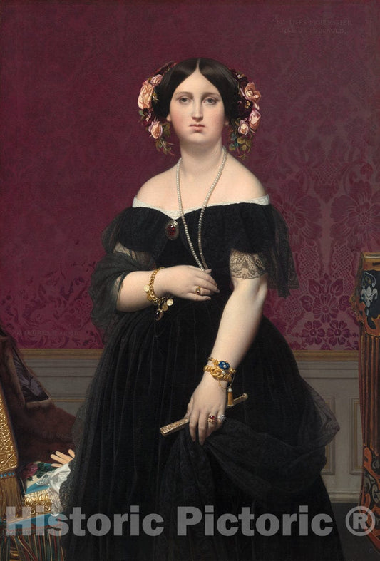 Art Print : Auguste-Dominique Ingres, Madame Moitessier, 1851 - Vintage Wall Art