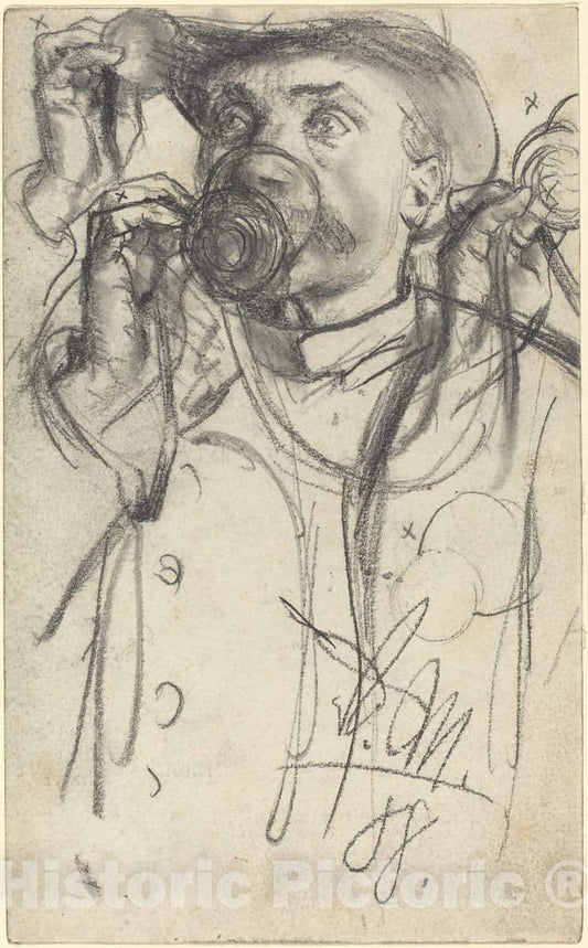Art Print : Adolph Menzel, Studies of a Man Drinking, 1888 - Vintage Wall Art