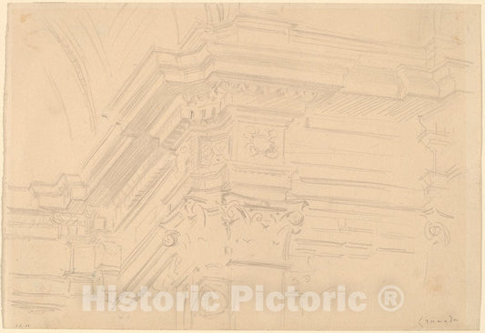 Art Print : John Singer Sargent, Capilla Real Entablature, Granada, 1912 - Vintage Wall Art