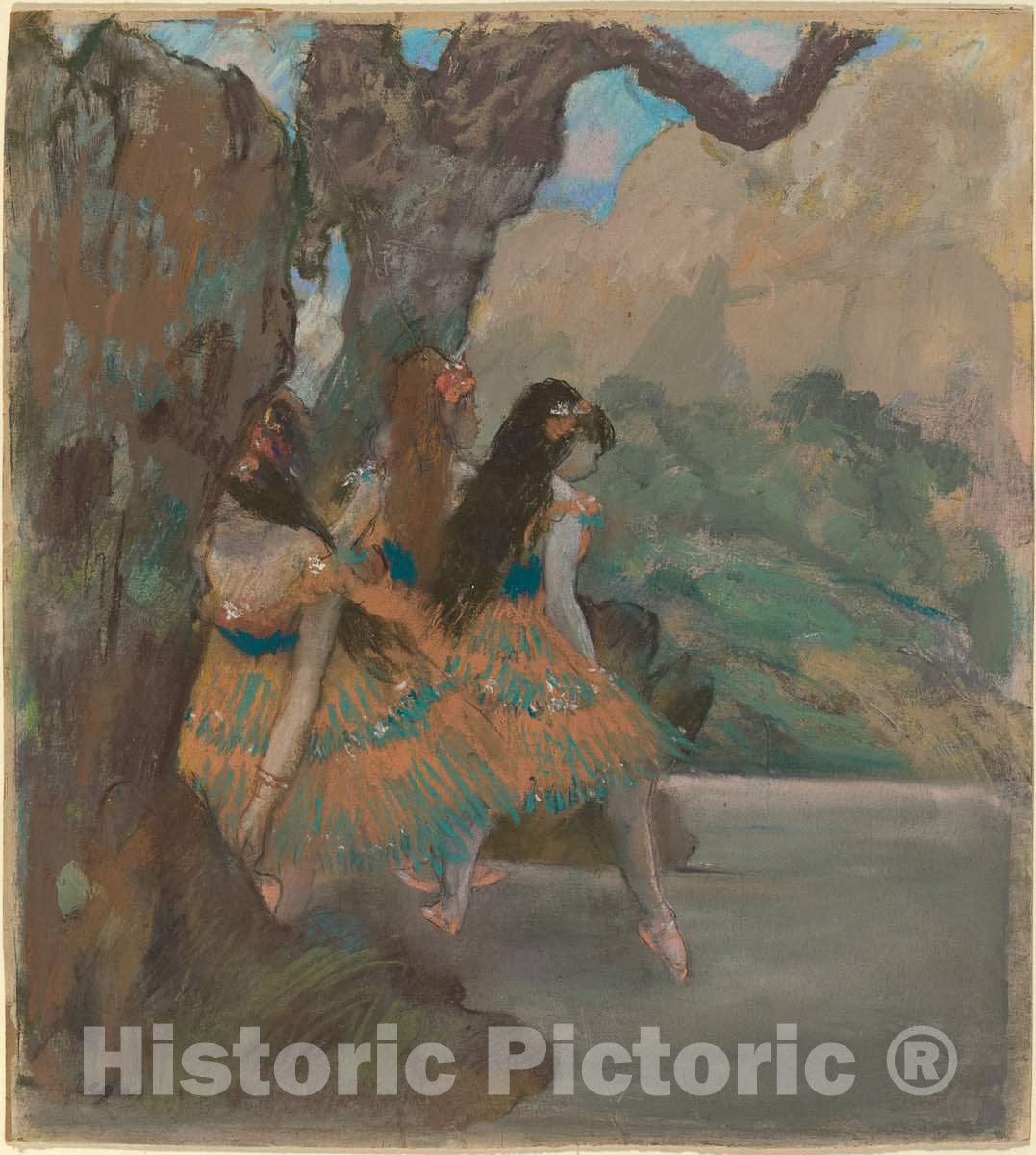 Art Print : Edgar Degas, Ballet Dancers, c. 1877 - Vintage Wall Art