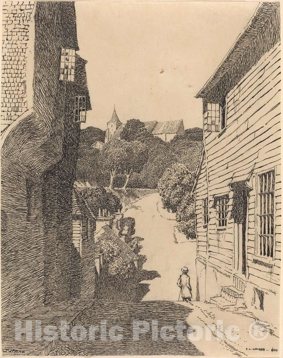 Art Print : F.L. Griggs, St. Anne's Church from Southover, 1903 - Vintage Wall Art