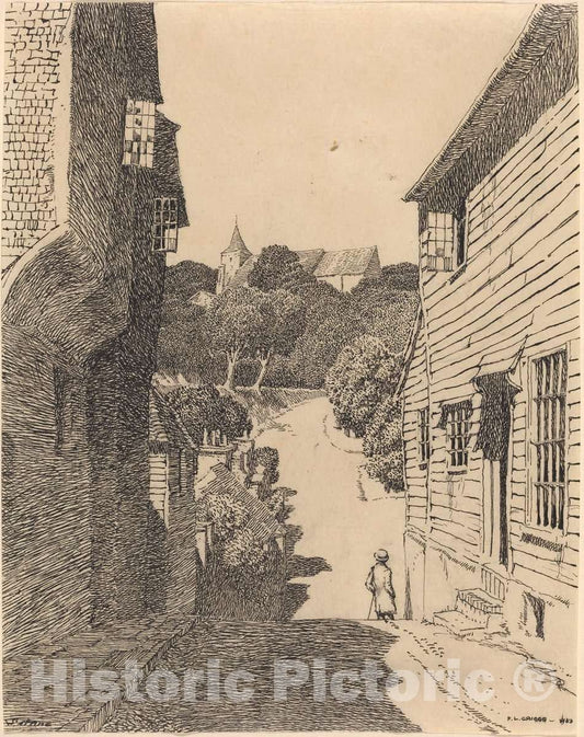 Art Print : F.L. Griggs, St. Anne's Church from Southover, 1903 - Vintage Wall Art