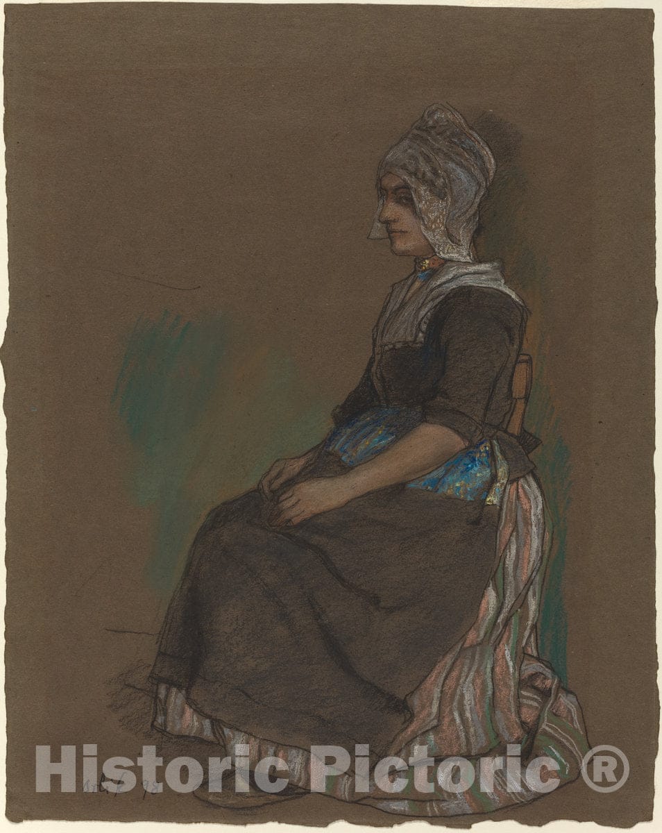 Art Print : Emil Orlik, Volendam Girl in Costume, 1898 - Vintage Wall Art