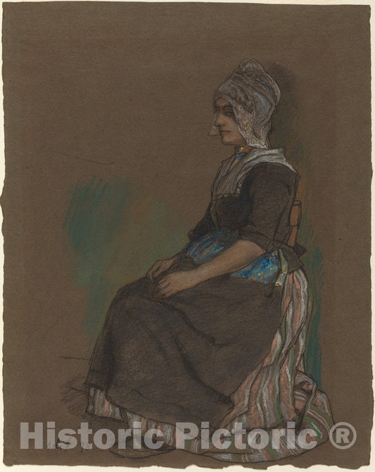 Art Print : Emil Orlik, Volendam Girl in Costume, 1898 - Vintage Wall Art