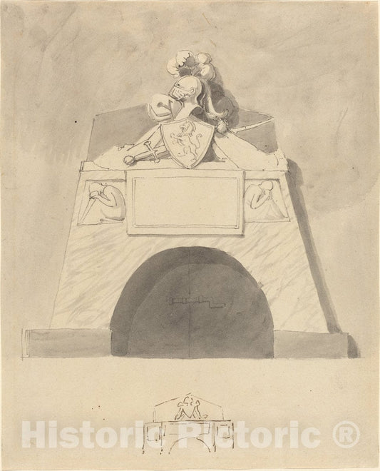 Art Print : John Flaxman, Design for a Monument - Vintage Wall Art