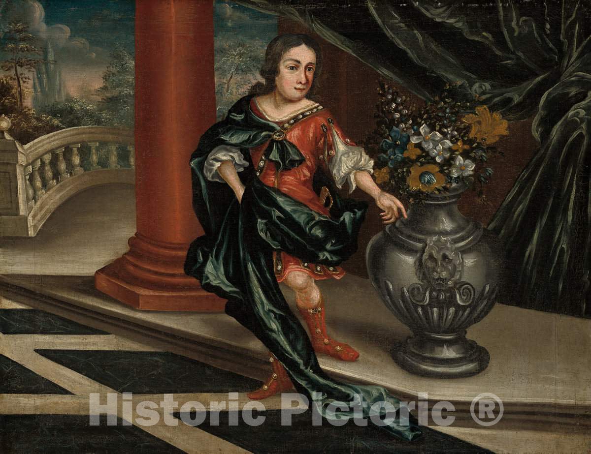 Art Print : Young Man on a Terrace, c. 1730 - Vintage Wall Art