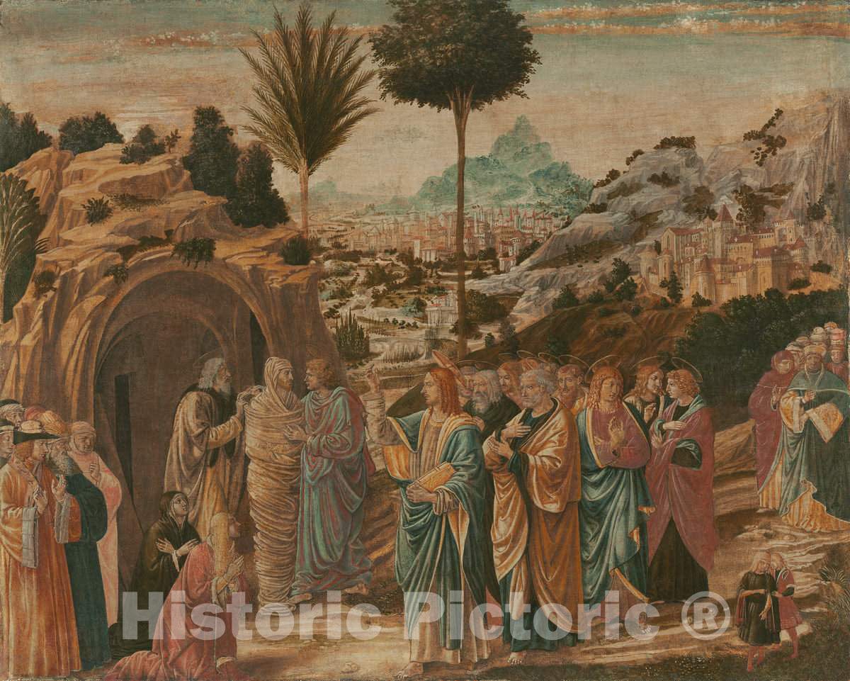 Art Print : Benozzo Gozzoli, The Raising of Lazarus, mid 1490s - Vintage Wall Art