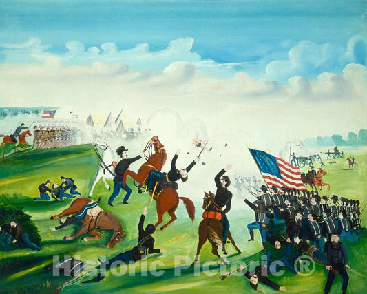 Art Print : Civil War Battle, 1861 or After - Vintage Wall Art