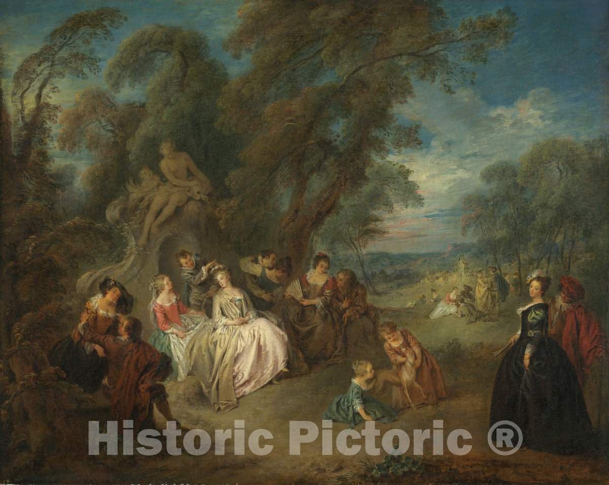 Art Print : Baptiste Joseph Pater, FÃªte ChampÃªtre, c. 1730 - Vintage Wall Art