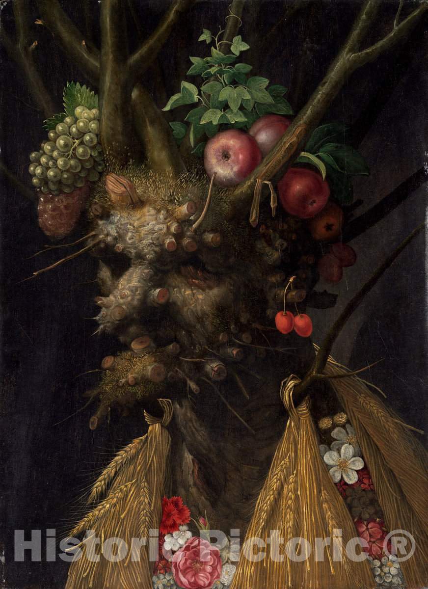 Art Print : Giuseppe Arcimboldo, Four Seasons in One Head, c. 1590 - Vintage Wall Art