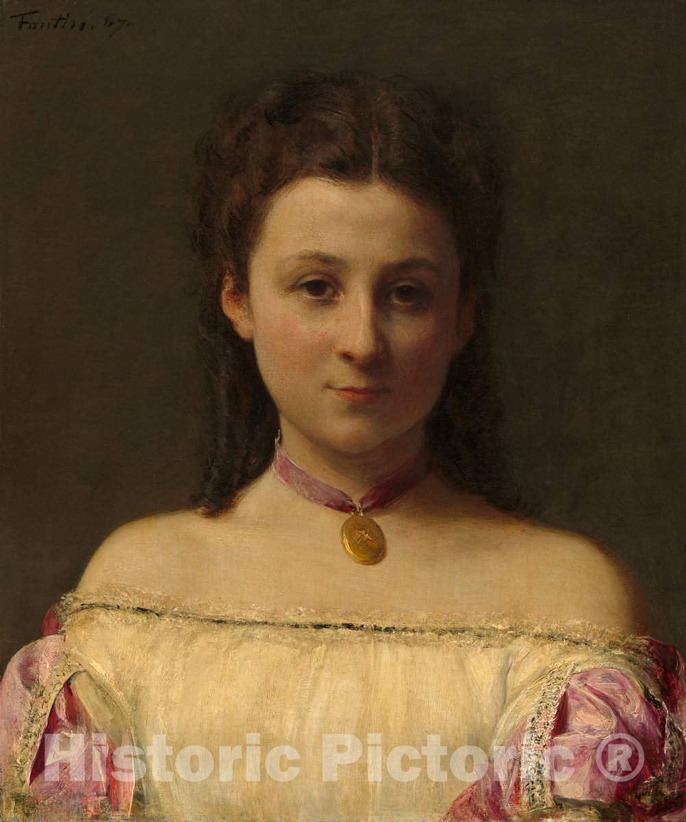 Art Print : Henri Fantin-Latour, Mademoiselle de Fitz-James, 1867 - Vintage Wall Art