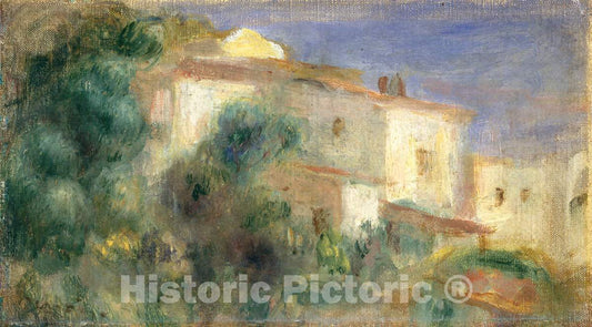 Art Print : Auguste Renoir, Maison de la Poste, Cagnes, c.1907 - Vintage Wall Art