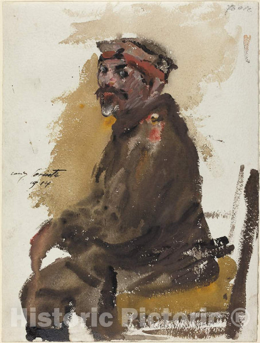 Art Print : Lovis Corinth, Hermann Struck in Uniform, 1914 - Vintage Wall Art
