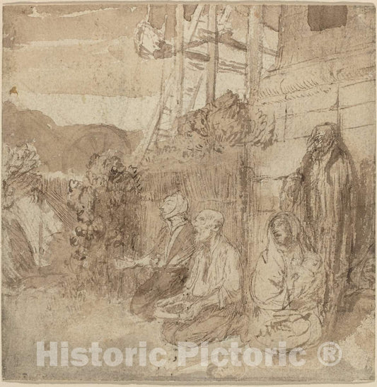 Art Print : Alphonse Legros, English Beggars - Vintage Wall Art