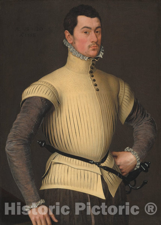 Art Print : Antonis Mor, Portrait of a Young Man, 1558 - Vintage Wall Art