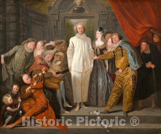 Art Print : Antoine Watteau, The Italian Comedians, 1720 - Vintage Wall Art