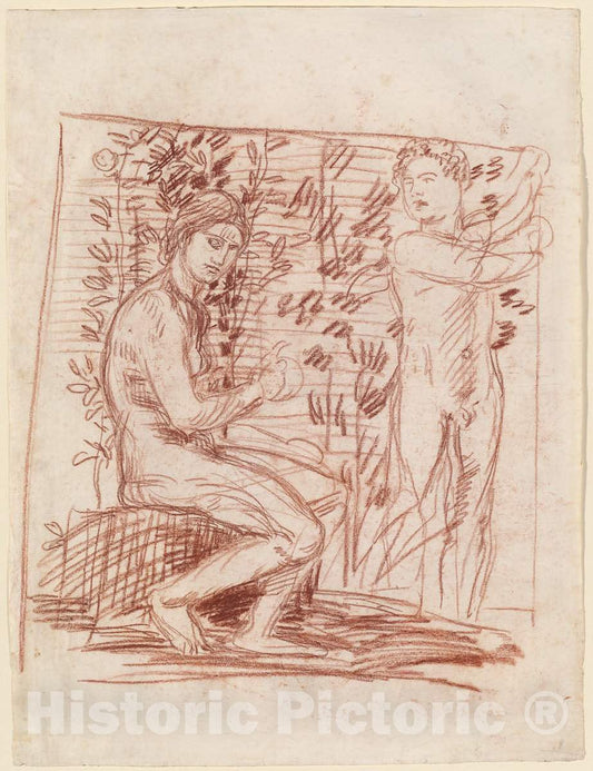 Art Print : Hans von MarÃ©es, in Praise of Modesty, 1879 - Vintage Wall Art