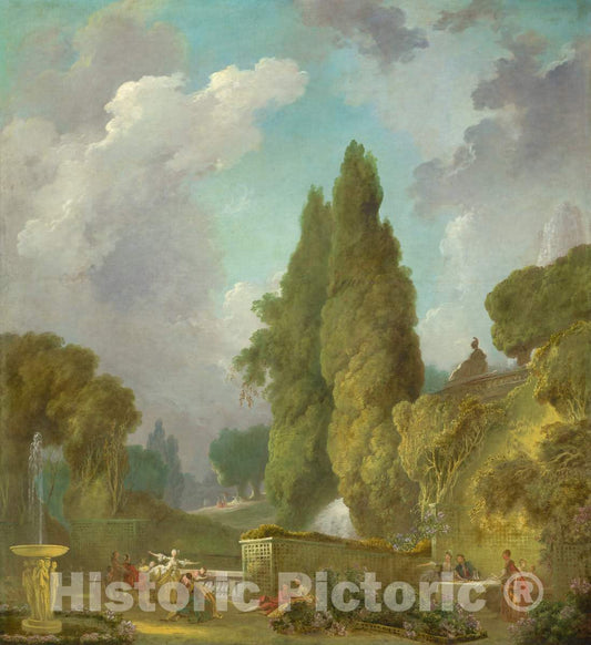 Art Print : Jean HonorÃ© Fragonard, Blindman's Buff, c.1778 - Vintage Wall Art