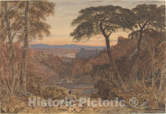 Art Print : George Barret, an Arcadian Landscape - Vintage Wall Art