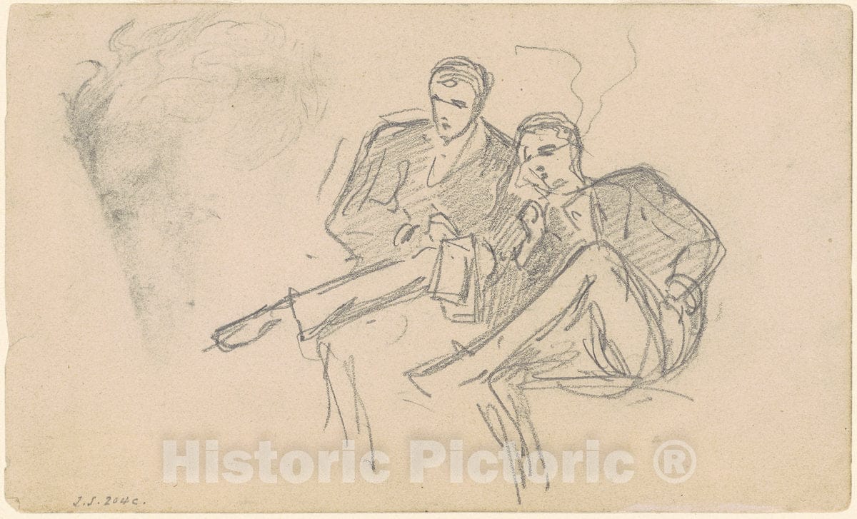 Art Print : John Singer Sargent, Seated Men, c. 1874-1877 - Vintage Wall Art