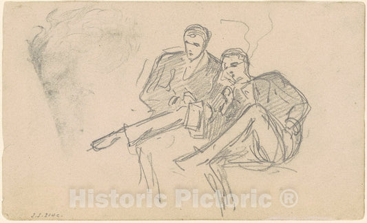 Art Print : John Singer Sargent, Seated Men, c. 1874-1877 - Vintage Wall Art